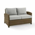 Claustro 55 x 31.75 x 32.50 in. Bradenton Outdoor Wicker Loveseat, Gray & Weathered Brown CL3049095